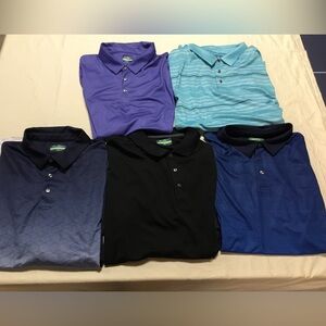 EUC- Ben Hogan Men's Polo Shirt Set - Black, Blue, Purple, Green Sz. 3XL